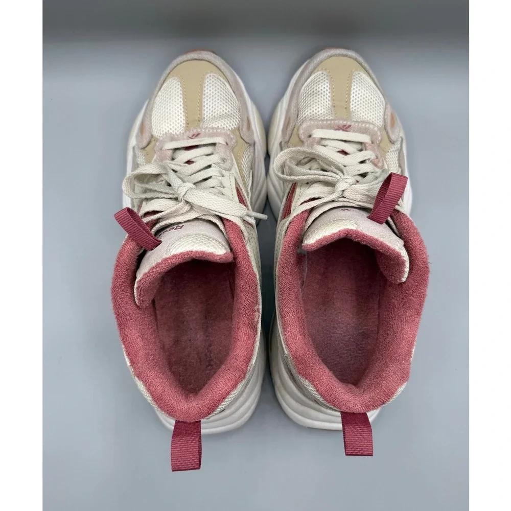 Reebok Royal Charge Women's Beige Maroon Chunky Sneakers Lifestyle Shoes Size 10